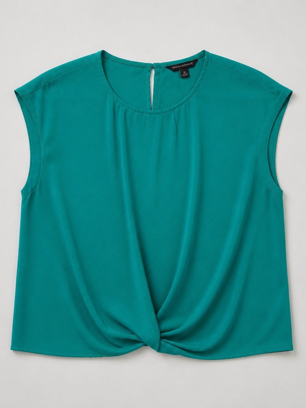 Banana Republic Emerald Twist-Front Cap Sleeve Top